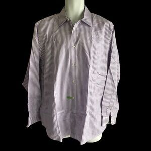 Ben Sherman Men's Shirt 17 34/35 XL Lavender Black White Striped LS